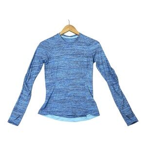 Lululemon athletica runderful blue space dye long sleeve athletic Top size 6 EUC
